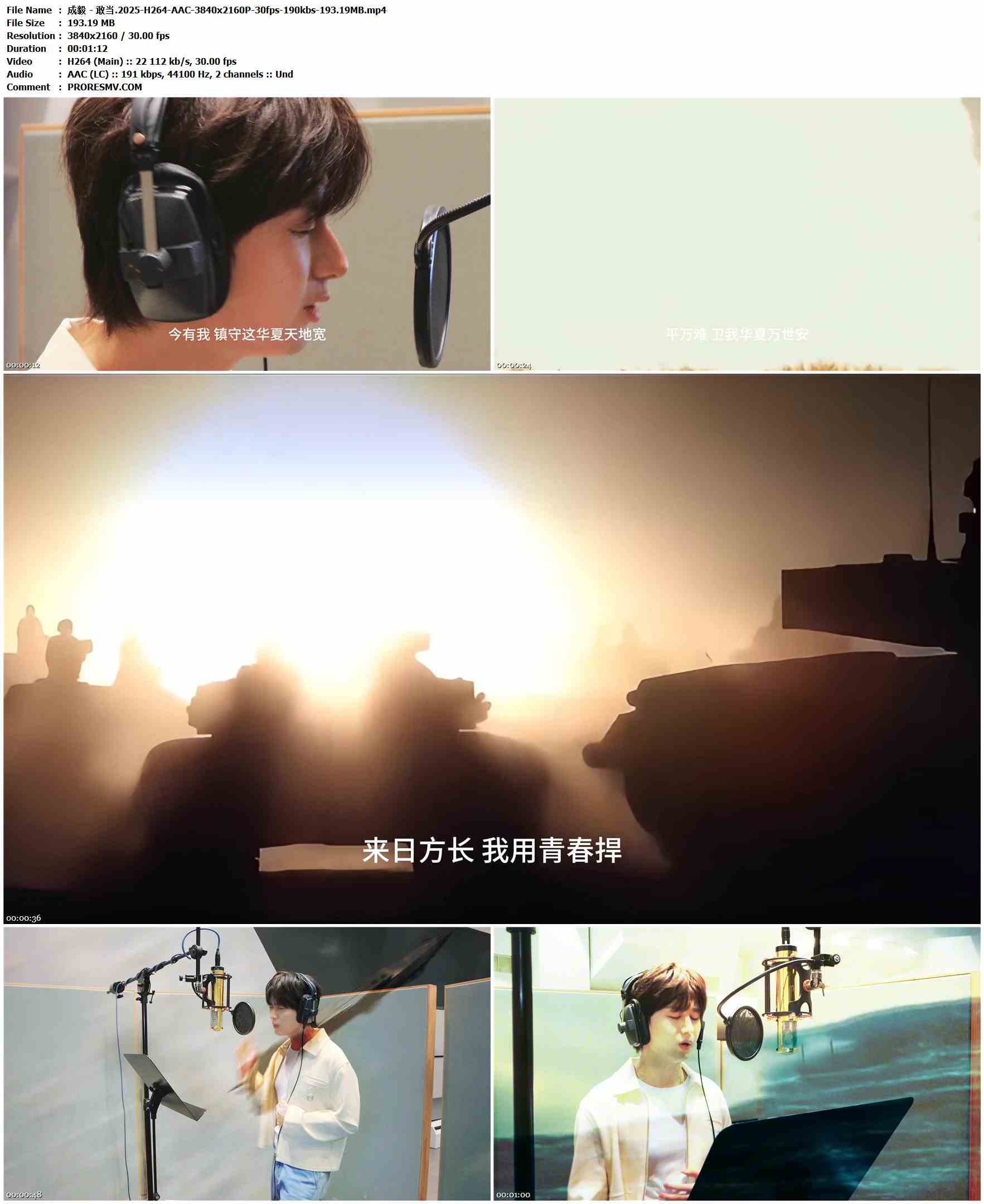 成毅 - 敢当.2025-H264-AAC-3840x2160P-30fps-190kbs-193.19MB官方MV_高清MV